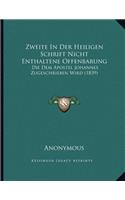Zweite In Der Heiligen Schrift Nicht Enthaltene Offenbarung