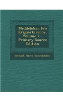 Meddelelser Fra Krigsarkiverne, Volume 7