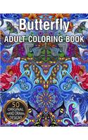 Butterfly Adult Coloring Book: Stress Relieving Coloring Book for Adults Beautiful Butterflies and Fun Butterfly Scenes, Easy Mandala Patterns, and Relaxing Flower Designs