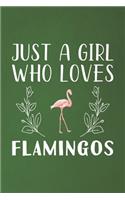 Just A Girl Who Loves Flamingos: Funny Flamingos Lovers Girl Women Gifts Dot Grid Journal Notebook 6x9 120 Pages