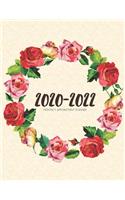 2020-2022 Three 3 Year Planner Watercolor Roses Wreath Monthly Calendar Gratitude Agenda Schedule Organizer: 36 Months Calendar; Appointment Diary Journal With Address Book, Password Log, Notes, Julian Dates & Inspirational Quotes
