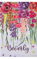 Beverly: Personalized Lined Journal - Colorful Floral Waterfall (Customized Name Gifts)