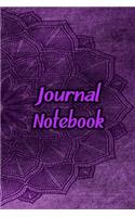 Journal Notebook: Purple Daily Journaling - Lined Paper Wide Ruled Notes Spark Your Imagination and Positive Thinking - Mandala Cover Print