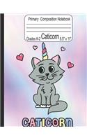 Caticorn Primary Composition Notebook Grades K-2 8.5