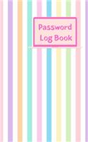 Password Log Book: Never forget another website login password with this handy record notebook where you can list your details to keep them safe. Pastel colour stripes