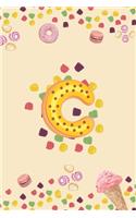 C: Monogram Initial C Notebook Pretty Sweet Doughnut Snack & Candy Blank Lined Paper Journal Gift for Girls and Boys