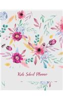 Kids School Planner: Beauty Floral Premium Cover, Kids Daily Planner Large Print 8.5" x 11" Fun To Do List, Back To School Clothes Checklist, Daily School Checklist, Wee