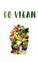 Go Vegan: Customized Vegan journal, each page uniquely designed to your vegan needs with 100 pages and 6 x 9 and a glossy cover