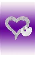 Heart with Sloth: Wonderful Journal with a Sloth Hanging on a Heart Theme.