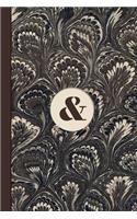 Monogram Symbol Ampersand Memo Marble Notebook (Coffee Peacock Edition): Blank Lined Journal for Creative Writing, Poetry, Reminders, to Do Lists, Shopping Lists, Tasks, Daily Agendas, Habit Tracking, and Motivational Not