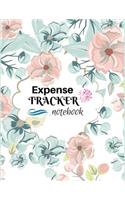 Expense Tracker Notebook: Pink and Light Blue Floral Cover: Expenses Planner and Organizer: Budget Planning, Financial Planning Journal (Bill Tracker, Expense Tracker, Home B