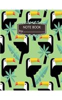 Notebook by: Hornbill On The Cover Of The Green Notebook Journal Diary, 110 Lined pages, Extra large 8.5" x 11"