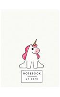 Notebook unicorn: Unicorn on cream cover and Lined pages, Extra large (8.5 x 11) inches, 110 pages, White paper(5 Cute Unicorn on Cream Notebook)