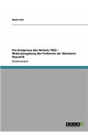 Die Ereignisse des Herbsts 1923 - Widerspiegelung der Probleme der Weimarer Republik