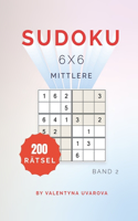 Sudoku: 200 Mittlere Rätsel 6x6 band. 2(2 Sudoku)