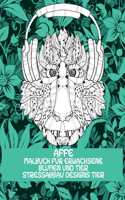 Malbuch für Erwachsene - Stressabbau Designs Tier - Blumen und Tier - Affe