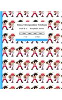 Primary Composition Notebook Grades K-2 Story Paper Journal 8 x 10 120 Pages: Learn to Write and Draw. Half Page Lined Paper with Writing and Drawing Space for Kids. Baseball Throwing Boys Design.