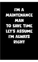 Maintenance Man Notebook - Maintenance Man Diary - Maintenance Man Journal - Funny Gift for Maintenance Man