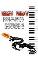 Blank Sheet Piano Music Notebook Kids: Red Hot Piano Music