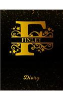 Finley Diary: Letter F Personalized First Name Personal Writing Journal Black Gold Glittery Space Effect Cover Daily Diaries for Journalists & Writers Note Taking