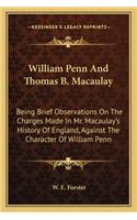 William Penn And Thomas B. Macaulay