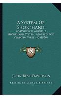 System Of Shorthand