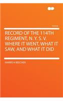 Record of the 114th Regiment, N. Y. S. V. Where It Went, What It Saw, and What It Did