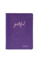 Large Daily Planner for Women 2021 Purple/Grateful