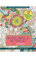 Blooms, Birds, & Butterflies Foiled Artist's Coloring Book (12 Stress-Relieving Designs)