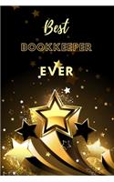 Best Bookkeeper Ever: Lined Journal (Black and Gold Stars Design)