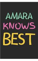 Amara Knows Best: Lined Journal, 120 Pages, 6 x 9, Amara Personalized Name Notebook Gift Idea, Black Matte Finish (Amara Knows Best Journal)