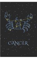 Zodiac Notebook - Cancer: Horoscope Journal - 120 Pages, blanc lined, 6" x 9" - Astrology Notepad, Diary, Notes