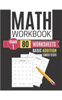 Math Workbook Grade 1 Basic Addition 80 Worksheets Timed Tests