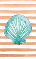 Scallop Shell Watercolor Stripe Journal: Blank Sketchbook Artist Notebook with Unlined Drawing Paper (Coastal Beaches & Nautical)