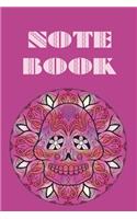 Notebook: Sugar Skull - Day of the Dead - Composition Book . Cornell Notes - Pink Purple Sugar Skull