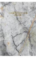 Composition Book: Marble + Gold Medium Lined Small Notebook - 110-Page Blank College Ruled Journal for Doodling Journaling Writing Notes (6 X 9)