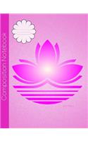 Lotus Flower Composition Notebook: Wide Ruled Journal to write in for school, take notes, for girls, buddhist students, yoga teachers, homeschool, glossy pink Cover