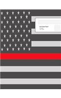 Thin Red Line Composition Notebook: Thin Red Line Composition Notebook, Fire Fighter Notebook, Fire Fighters Journal, Thin Red Line Composition Book, 7.44 X 9.69 5 X 5 Graph Paper with