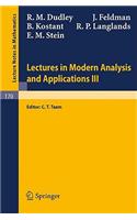 Lectures in Modern Analysis and Applications III