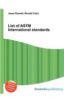 List of ASTM International Standards