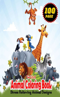 WIld Animal Coloring Book Stress Relieving Animal Designs
