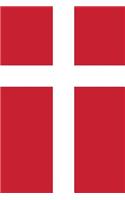 Denmark Flag Notebook - Danish Flag Book - Denmark Travel Journal: Medium College-Ruled Journey Diary, 110 page, Lined, 6x9 (15.2 x 22.9 cm)