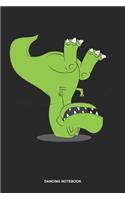 Dancing Notebook: Dotted Log Book For Street Dancer And Music Lover: Break Dance Journal Twisting Dinosaur Gift