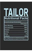Tailor Nutritional Facts: 6x9 dot grid notebook, 120 Pages, Composition Book and Journal, funny gift for your favorite Tailor