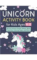 Unicorn Activity Book for Kids Ages 4-8