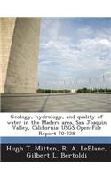 Geology, Hydrology, and Quality of Water in the Madera Area, San Joaquin Valley, California