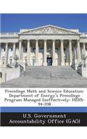 Precollege Math and Science Education