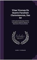 Vitae Virorum Ex Quavis Facultate Clarissimorum, Das Ist: Lebens-beschreibungen Etlicher Vortrefflich Gelehrter Männer In Mancherlei Wissenschaften(English)