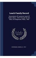 Leach Family Record