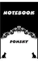 Pomsky Notebook: Black and White notebook, Decorative Journal for Pomsky Lover: Notebook /Journal Gift, Black and White,100 pages, 6x9, Soft cover, Mate Finish